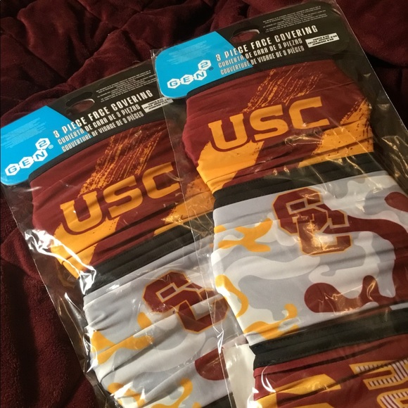USC 3….3 packs university of Southern California Face Masks…….9 USC Total - Picture 3 of 6